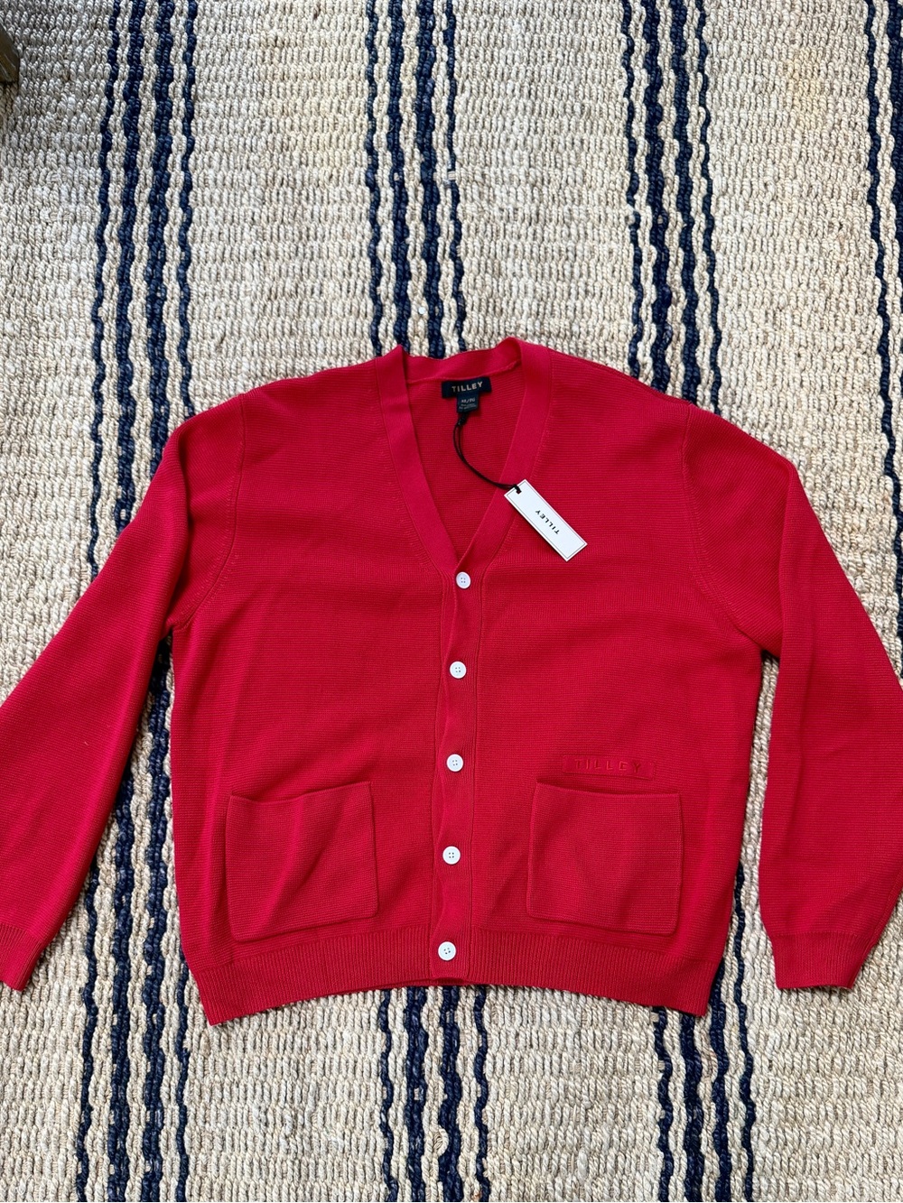 Tilley Men’s Red V-Neck Button Cardigan